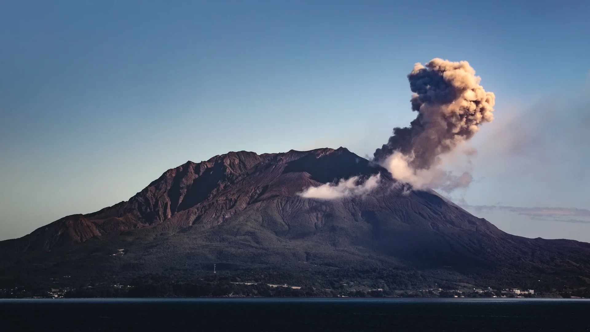 Sakurajima volcanic landscape in Kyushu